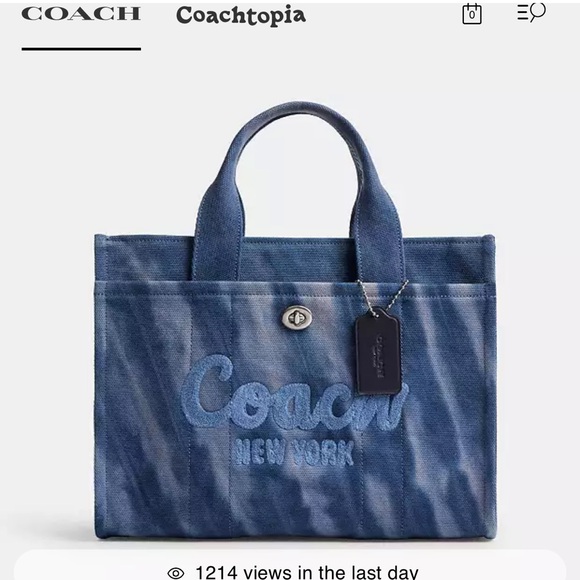 Coach Handbags - NWOT Coach Blue Tie-Dye Tote Bag